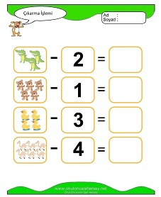 Çıkarma İşlemi Çalışma Sayfaları